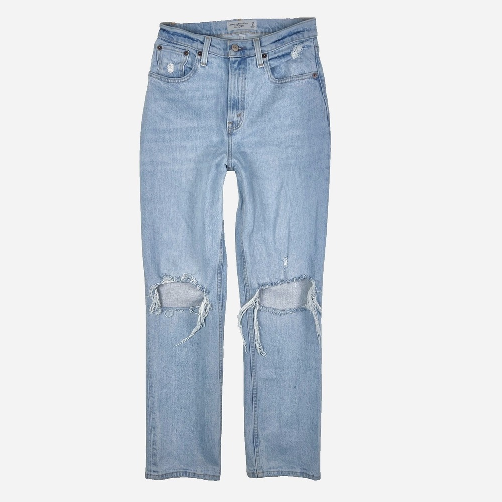 Abercrombie & Fitch 90s Straight Jeans 25 0 S Curve Love Retro High Rise Grunge